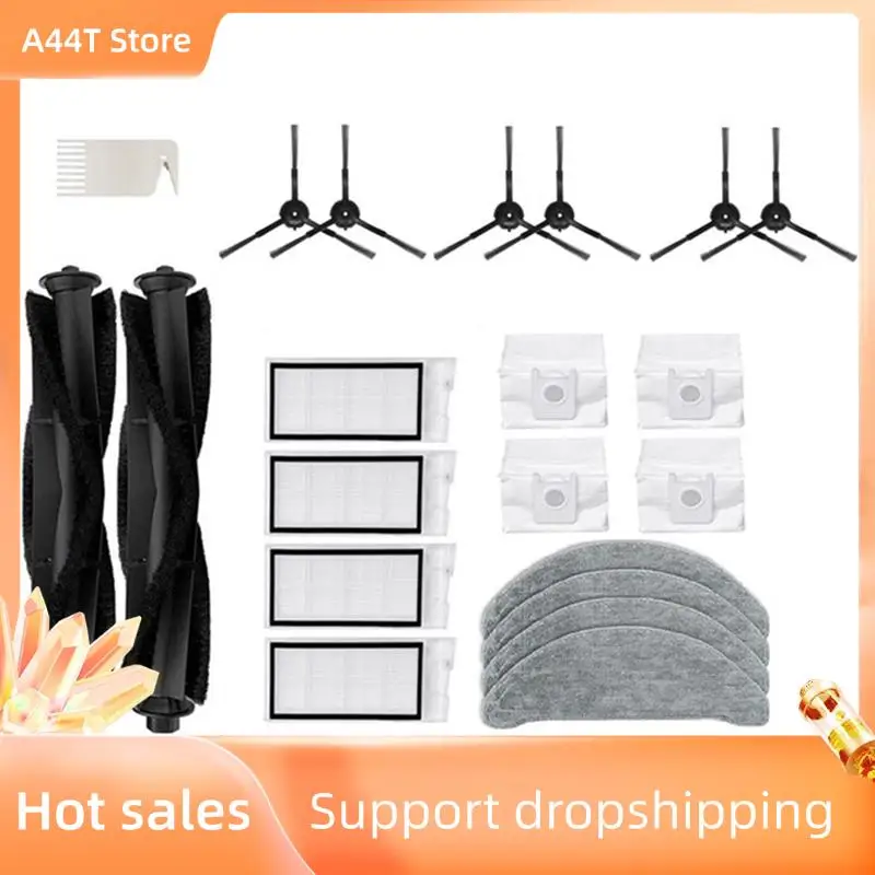 

A44T 21Pcs Vacuum Cleaner Main Side Brush Washable HEPA Filter Mop Cloth Dust Bag Accessories Kit For Roidmi Eve Plus