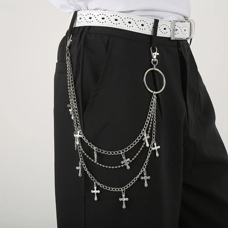 Unisex Punk Stijl Kettingen voor Broek Zware Kettingen Hip Hop Broek Jeans Ketting met Kreeft Sluitingen voor Portemonnee