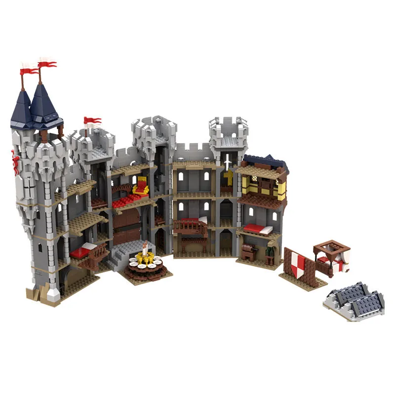 จุด MOC-132314 Modular ปราสาทอนุภาคขนาดเล็กประกอบอาคารบล็อกยุคกลางอาคารปราสาทชุดของเล่นชุดของขวัญ