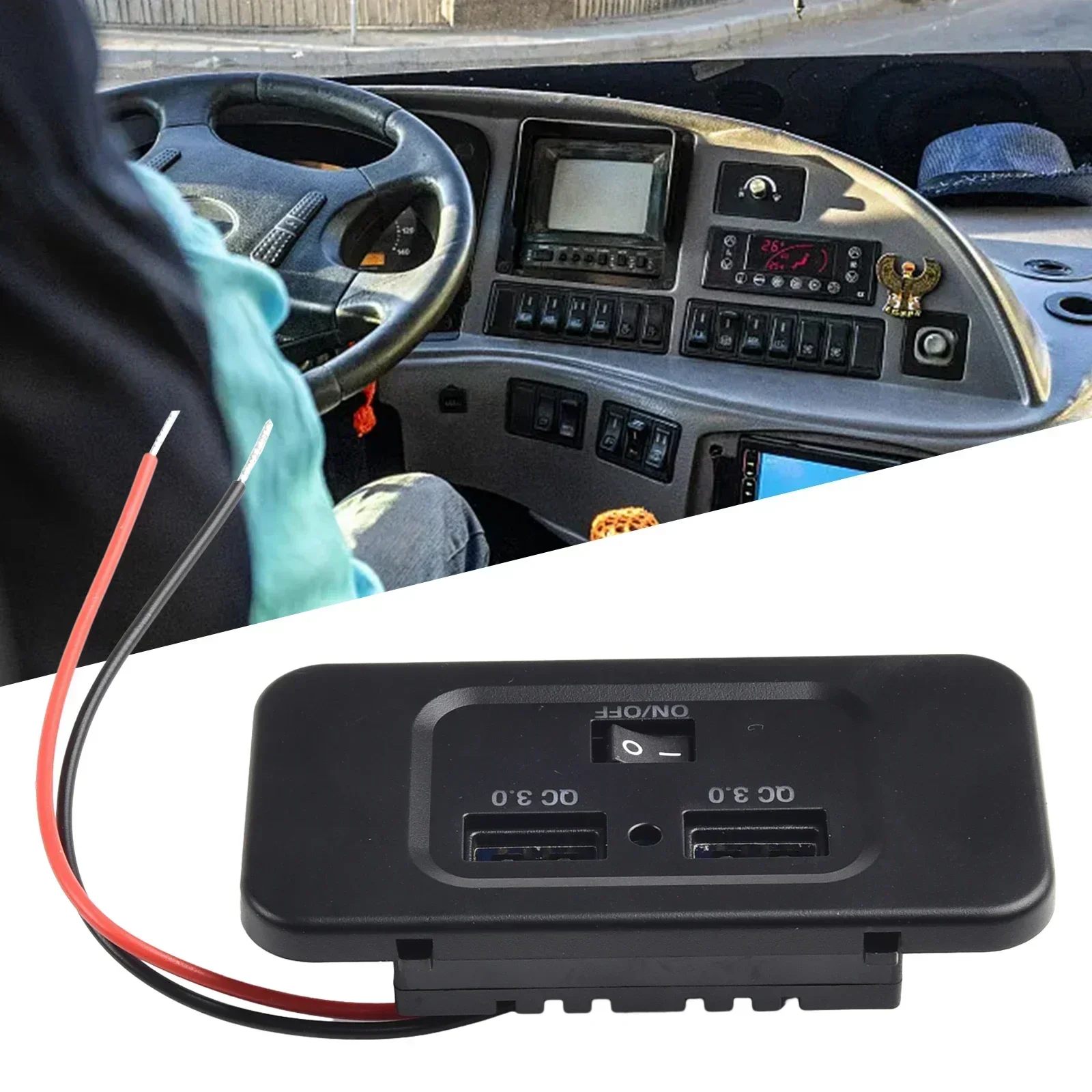 Tomada dupla usb para carregador de celular, portas de carga rápida para a maioria dos veículos 12v/24v, motocicletas, barcos, rv, tomada de carregador de carro