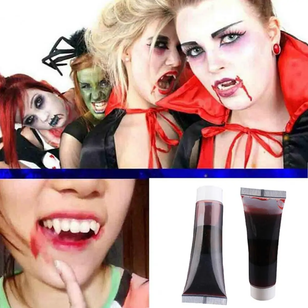 Sangue simulato per decorazioni di Halloween piccolo Kit di trucco Cosplay di Halloween con sangue simulato portatile con realistico