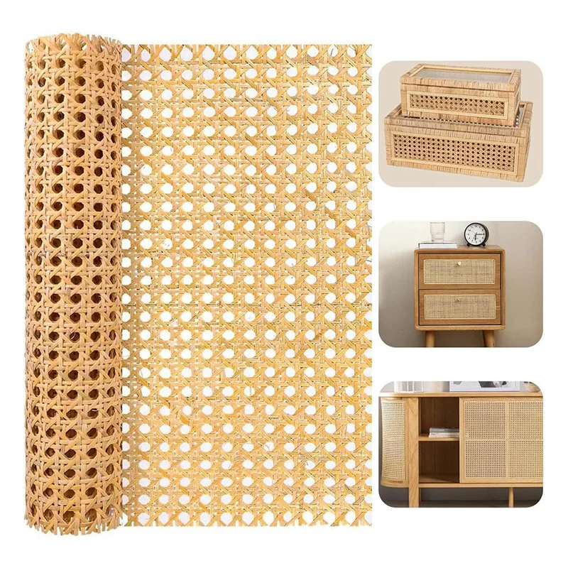 AA63 HOT DIY Rattan Webbing Rolls 16-Inch Width, 3.3 Ft Length - Ideal For Crafting Chairs And Decorative Cabinet Work