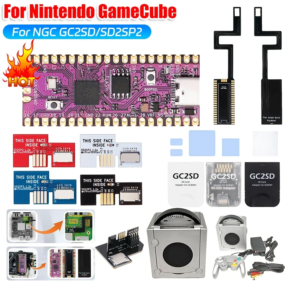 For Picoboot Replace Flex Ribbon Cable with SD2SP2 Adapter GC2SD Card Reader FPC Flexible Ribbon Cable Game Console Assesories