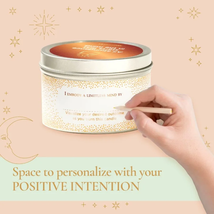 Свеча для размазывания беспокойства, 6 унций, соевый воск, 35 часов ожогов, наполненная лимонным розмарином, сандаловым деревом, денежная свеча для энергии C