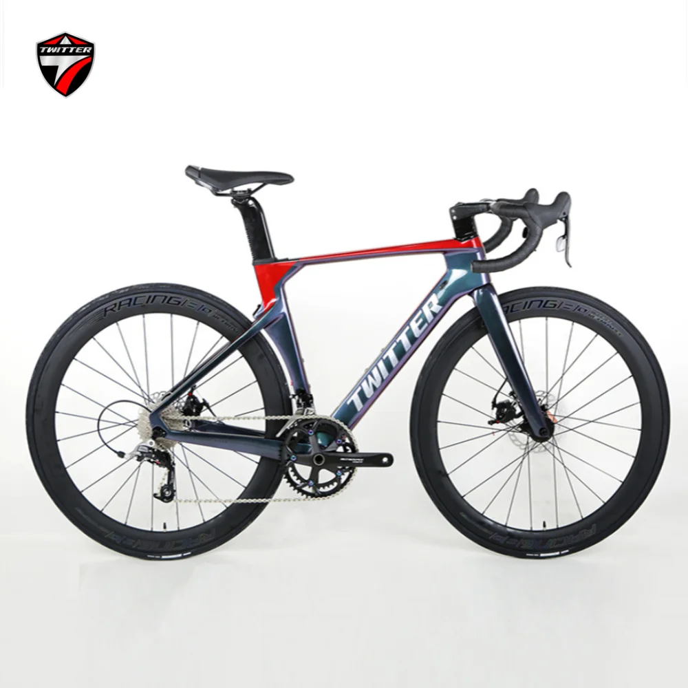 TWITTER R5 105 R7000-2*11S Full hidden inner routing oil disc brake, breaking wind racing T800 carbon fiber road bike 700*25C