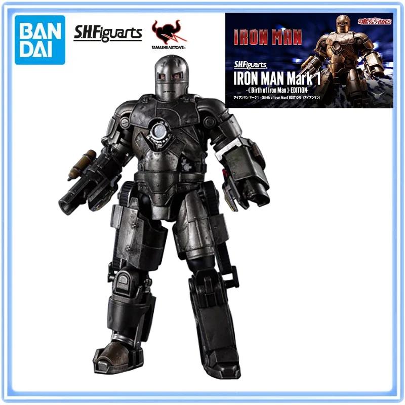 Original Bandai Marvel S.H.Figuarts IRON MAN MK1 IRONMAN MARK I-Birth of Iron Man Edition Action Figures Model