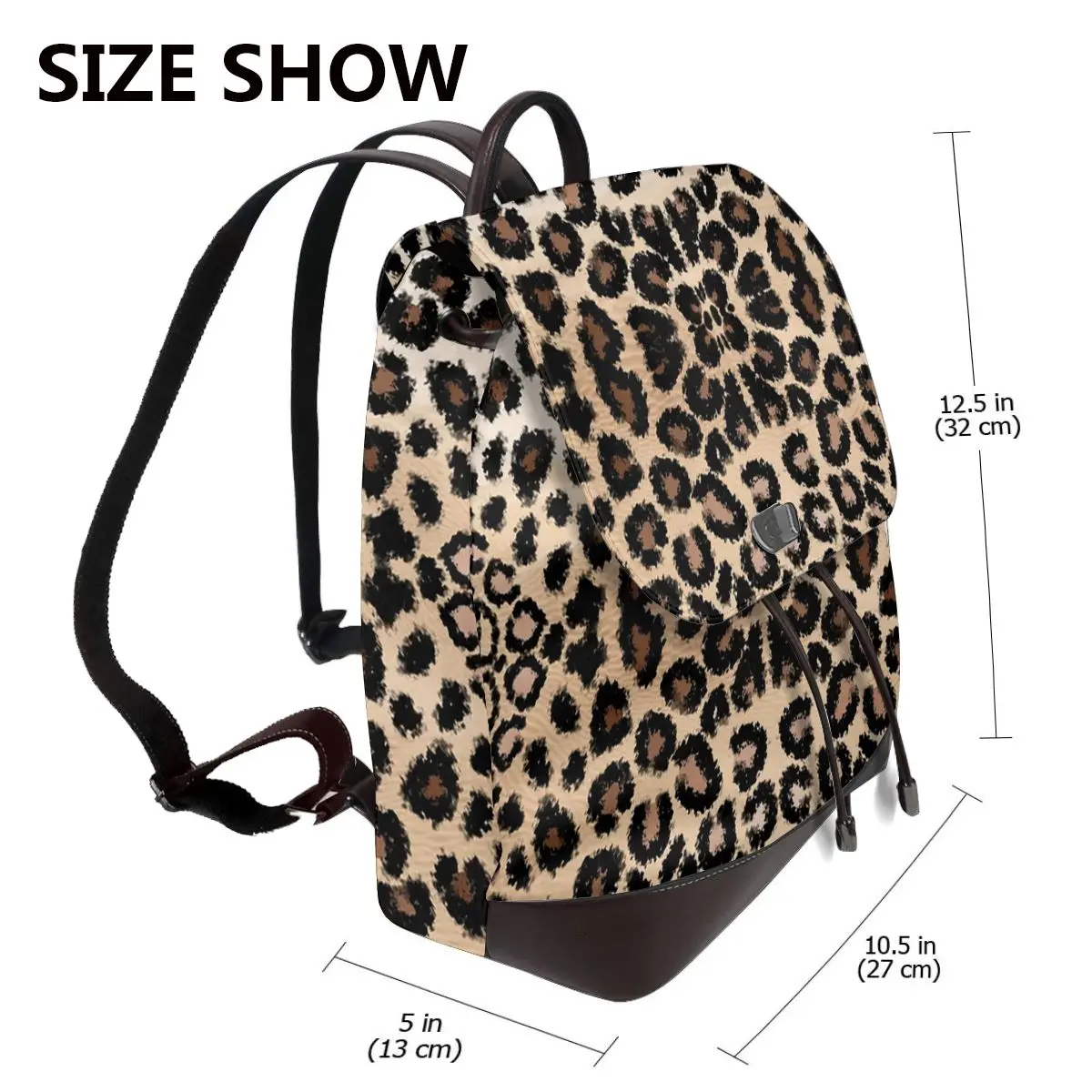 Cheetah Pattern Leopard Texture Print Bookbag School Student Bags Hiking Travel Daypack for Women Fashion Derma Backpack