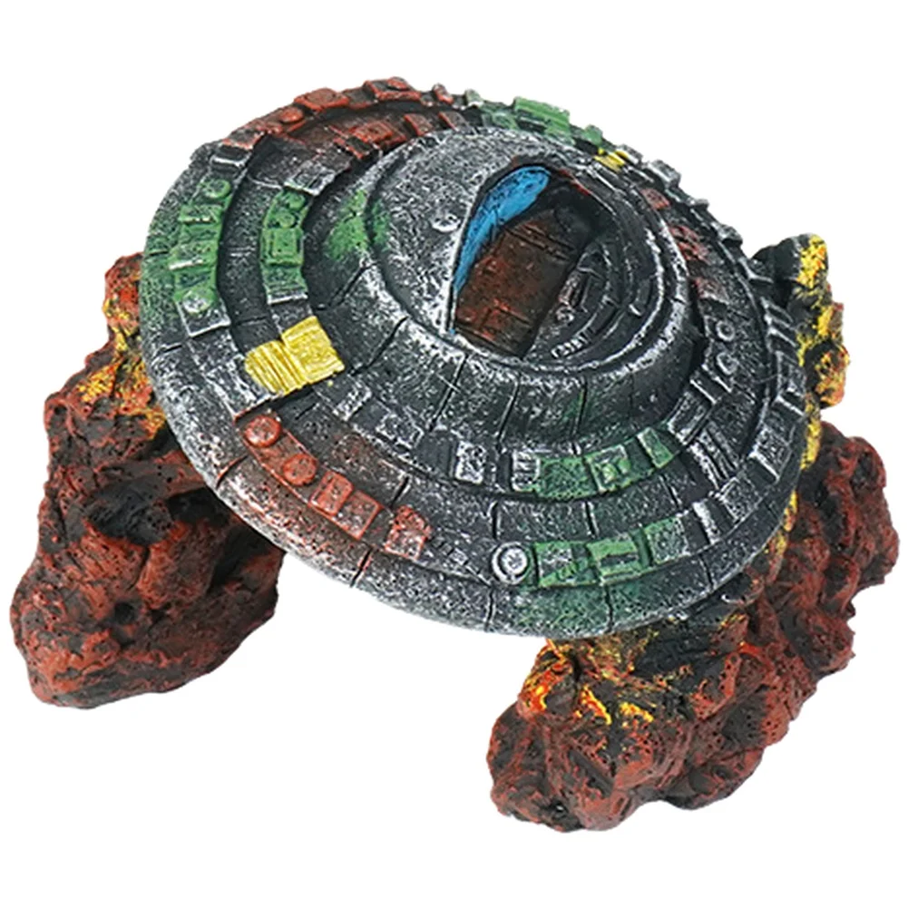 

Fishing Emulation UFO Wreck Aquarium Landscaping Decorations Spaceship Resin Craft Fish Tank Decoration Ornament