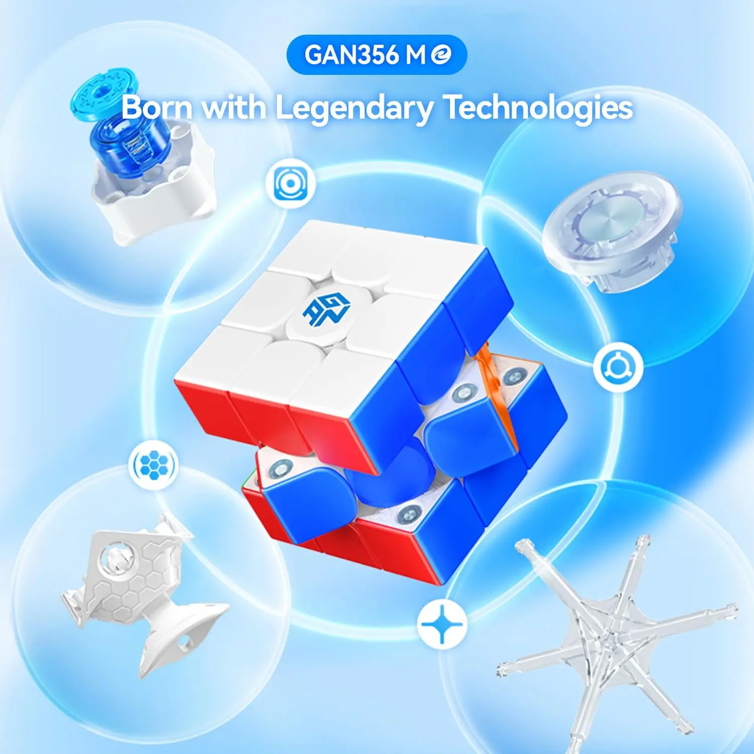 [CubeFun]GAN 356ME UV 10th Anniversary Limited Magnetic Magic Speed Cube Stickerless Professional Toys