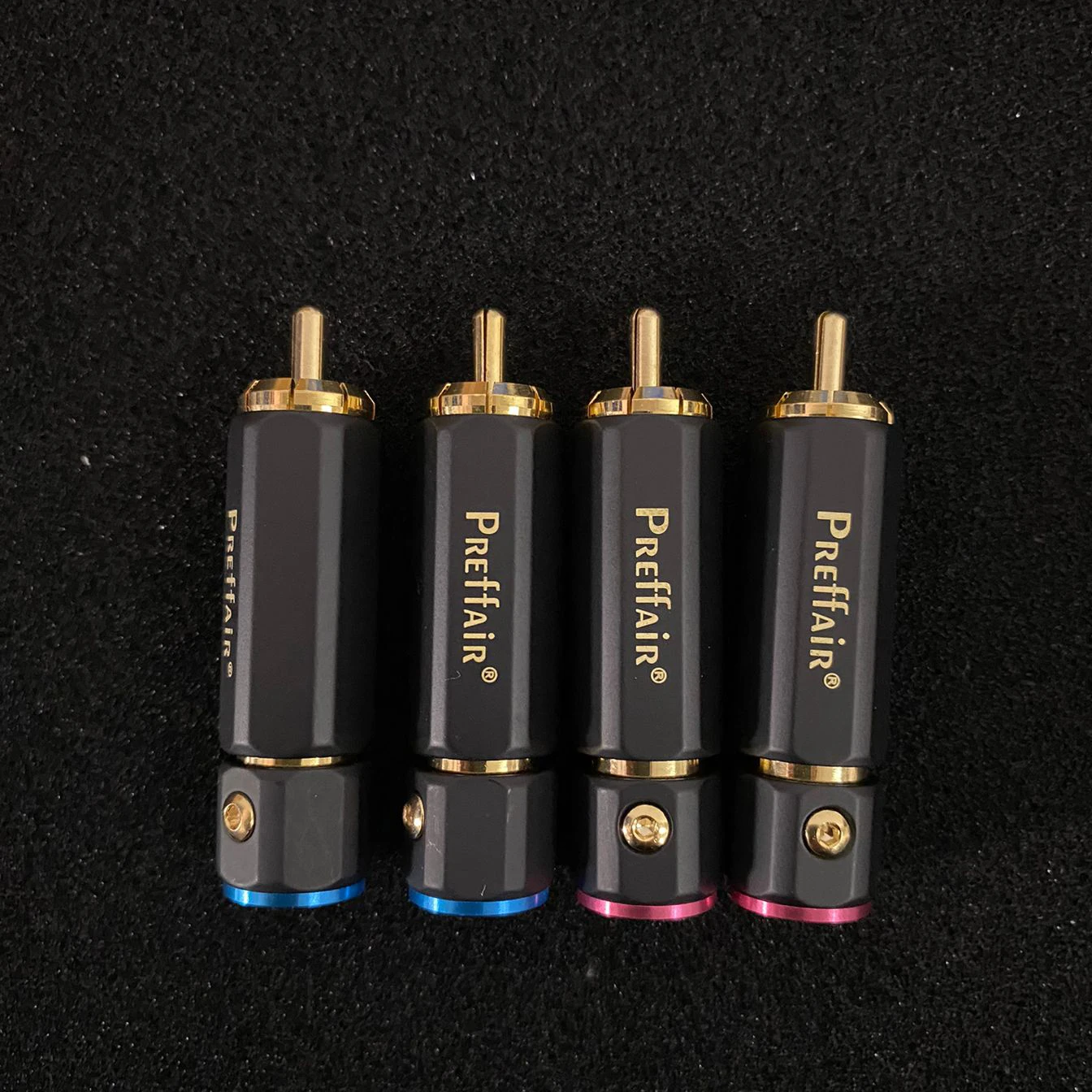 Conector RCA de Audio R1737 de alta gama, 4 piezas, plateado, Cable de altavoz, enchufe macho para Cable de interconexión de Audio HiFi