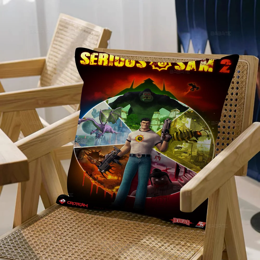 SERIOUS SAM Pillow Cushion Cover Pillowcase Living Room Sofa Home Decor Customized