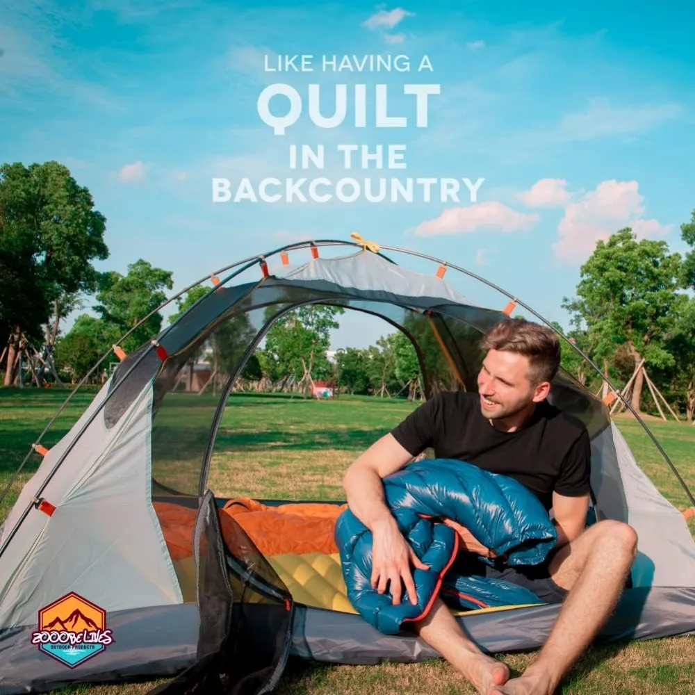 حقيبة نوم مدمجة خفيفة الوزن 650 قابلة للطي للمشي لمسافات طويلة وحقائب الظهر، تصنيف درجة حرارة 32-50 فهرنهايت، 27 أونصة خفيفة الوزن