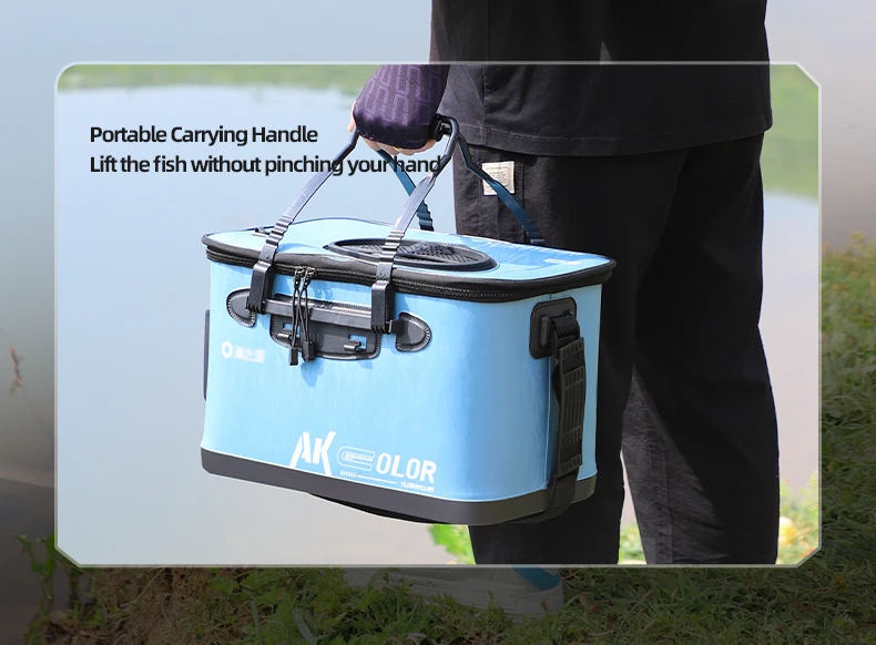 YUZHIYUAN Angeleimer, lebender Köderbehälter, faltbar, tragbar, Angelbox, Fischschutz, Eimer, Camping, Reisen, Wandern – Detail 7