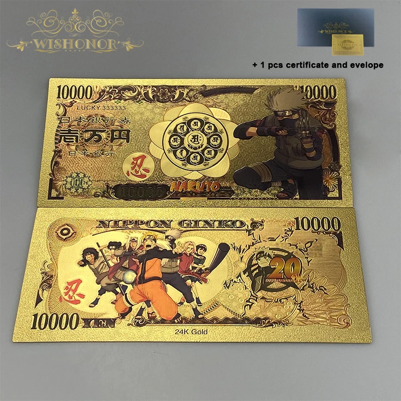 2024 14 types Anime Uzumaki Sasuke Gold banknotes For Collection