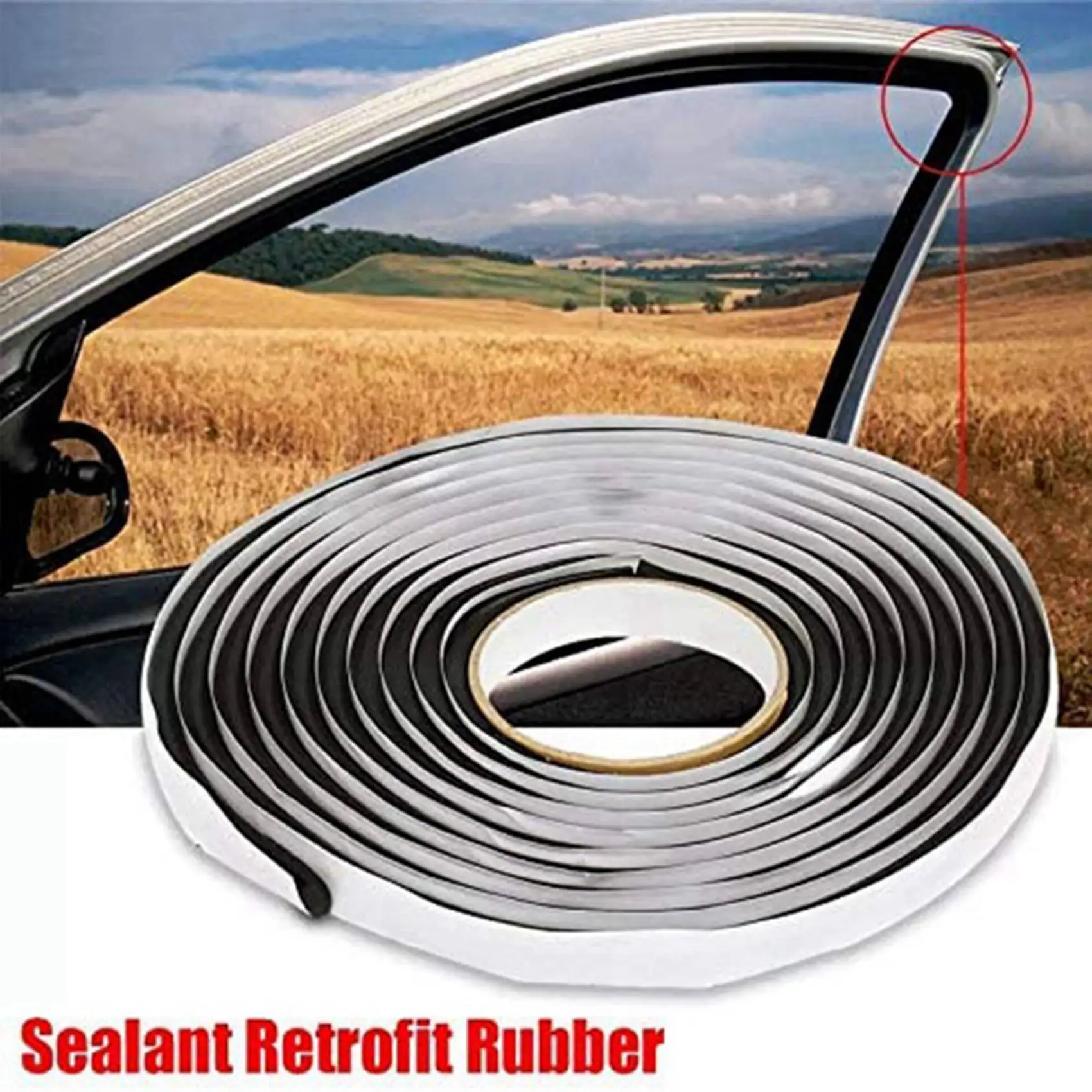 

AB35-2Pcs 15FT Butyl Rope Butyl Rubber Sealing Tape Is Suitable For RV Headlight Window, Door Panel Windshield