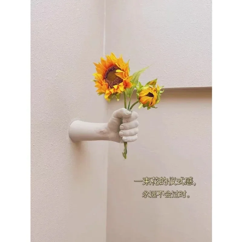 wall hanging flower arrangement, artifact store door wall art installation vase wall, soft decoration sculpture