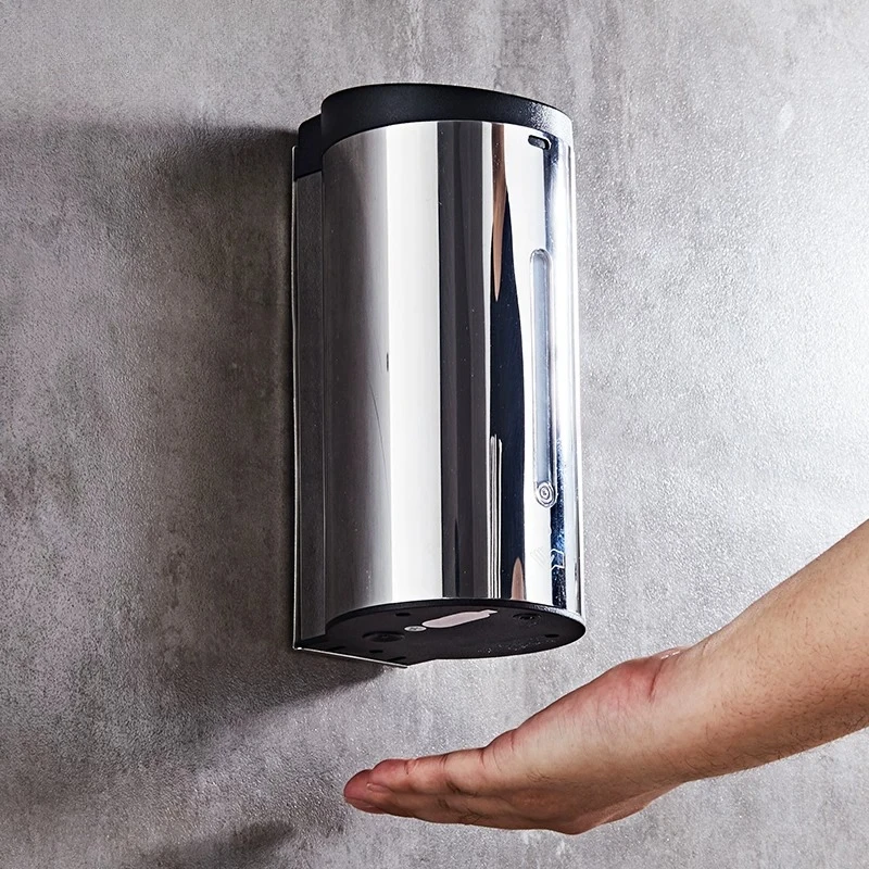Touchless Sensor Soap Dispenser Stainless Steel Auto Liquid Hand Soap Bottle Bathroom Lotion Container Hotel Bathroom Fixture