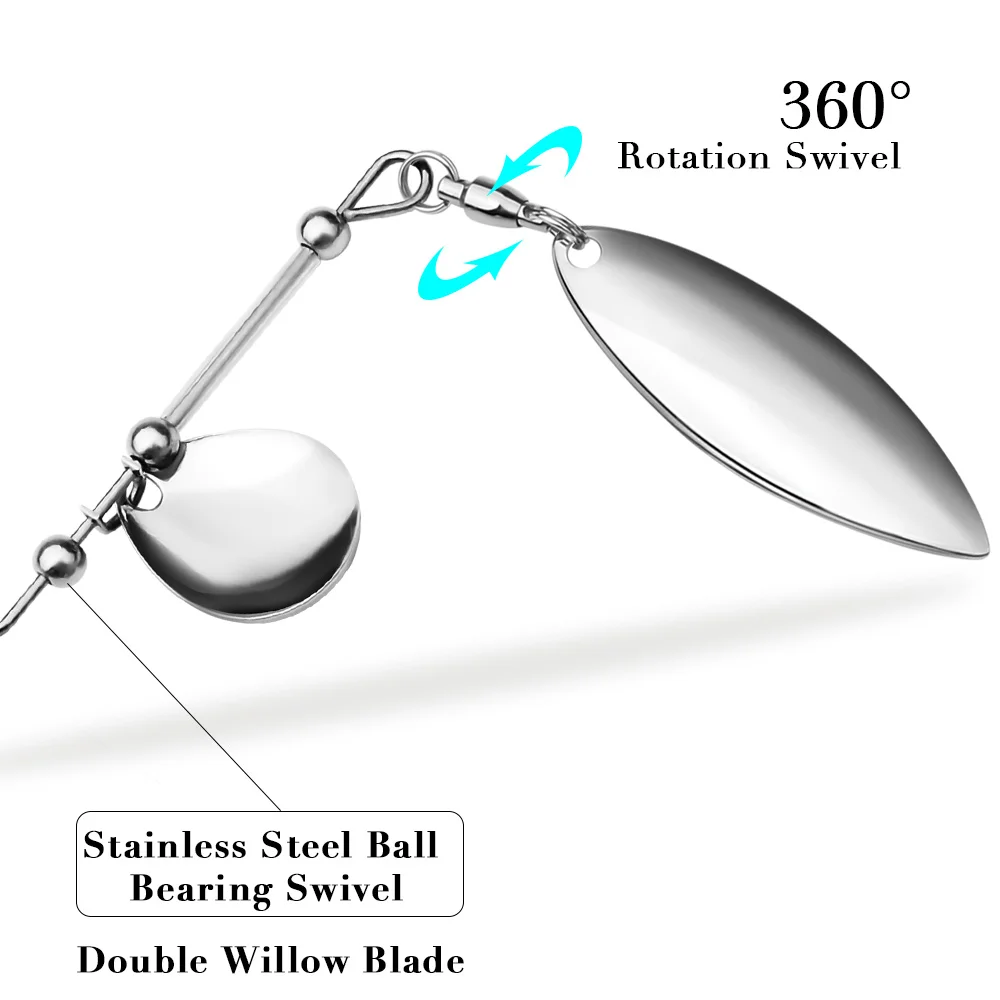 PROBEROS 1/5 Stück Spinner-Köder - Ideal für Barsch, Silikon-Gummi-Jig-Skirt zum Lachs-, Hecht- und Forellenangeln – Detail 9