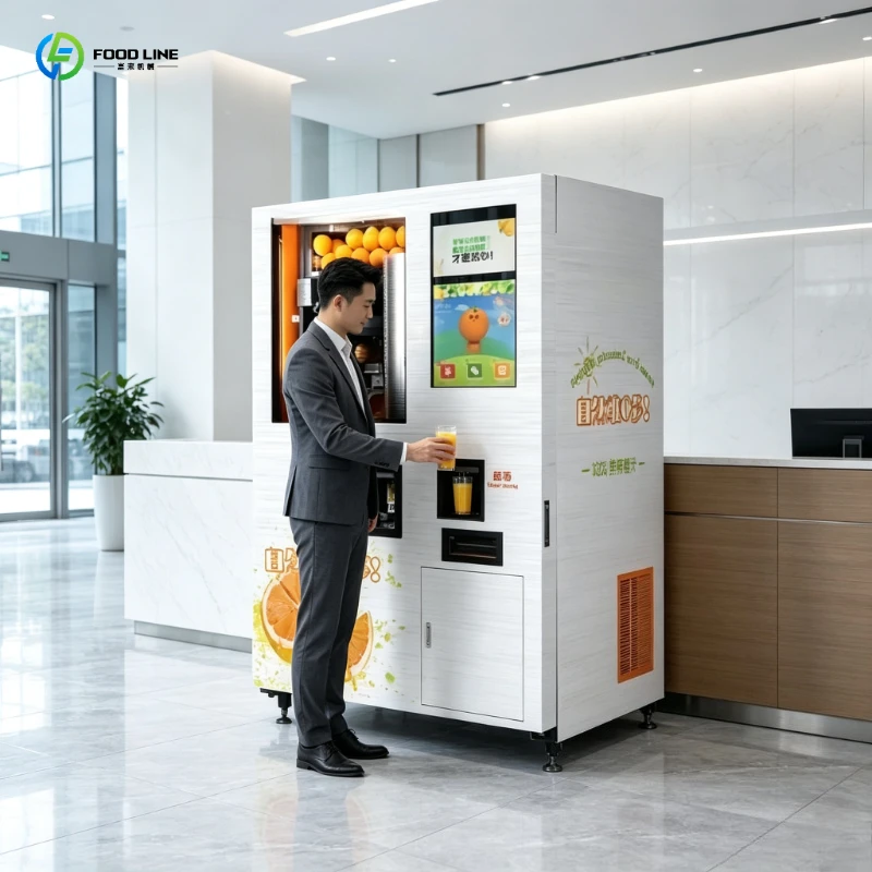 Fresh Orange Juice Vending Machine, Self-Cleaning Juicer with Built-In Wash Cycle, Hygienic for Hospital Plaza