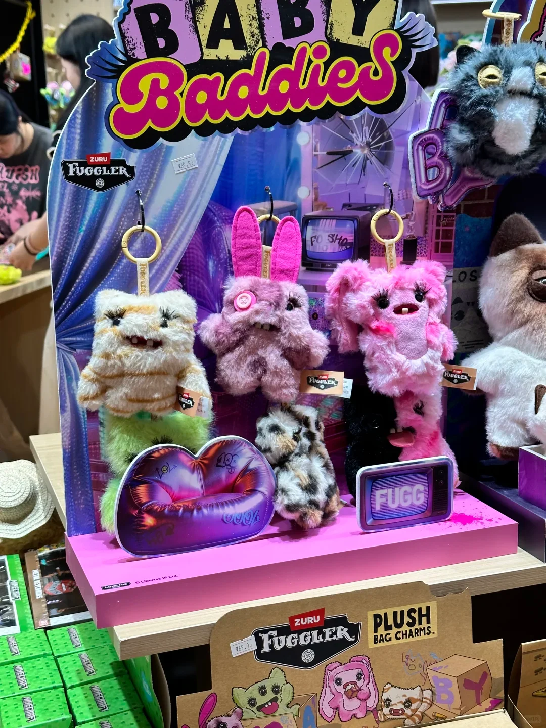 Original Fuggler Baby Baddies Plüsch-Taschenanhänger Hässlich Niedliches Monster Plüsch-Schlüsselanhänger-Kollektion Weicher Zufallsanhänger Fans Geburtstagsgeschenk