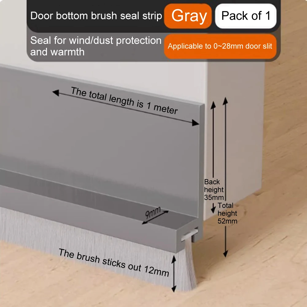 Door Bottom Sealing Strip Under Door Draft Stopper Door Bottom Seam Sealing Strip Brush Anti-Cold Gap Blocker Weatherstrip