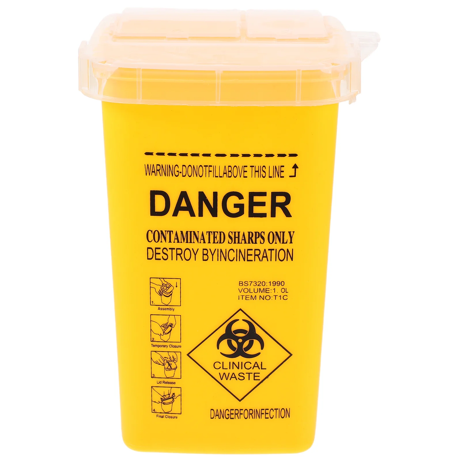 Trashcan Sharps Disposal Container Garbage Box 1550X900X900CM Needles Yellow