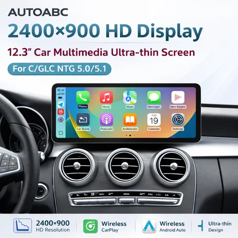 12.3“ Wireless CarPlay Android Auto Touchscree Car Radio Multimedia For Mercedes-Benz W205 X253 GLC C Class Coupe W447 2015-2018