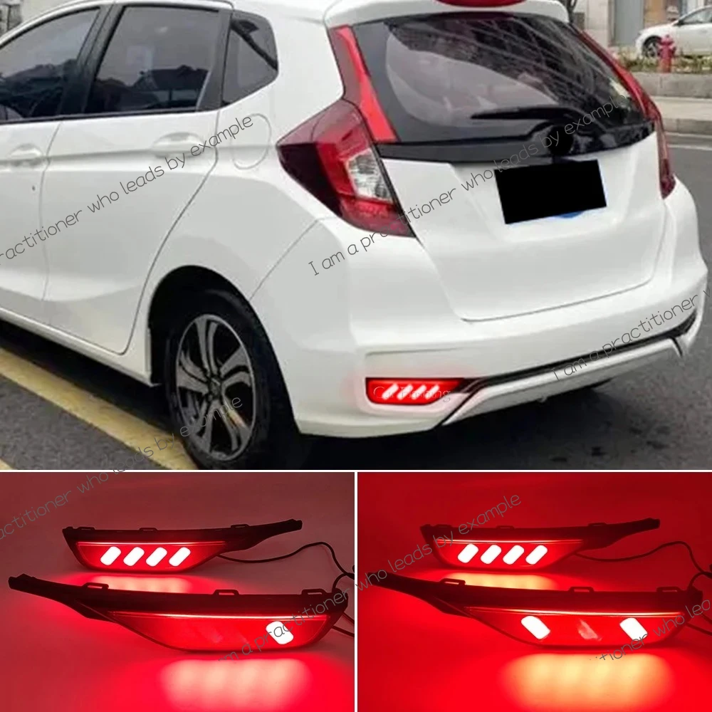 

Car Rear Fog Lamp For Honda Jazz Fit 2018 2019 2020 LED Rear Bumper Light Brake Light Flowing Turn Signal Reflector