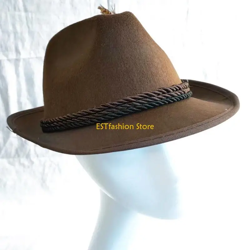 

Y5GC Мужская шляпа Octoberfest для уличной джазовой шляпы для женщин Западная шляпа Модель Шляпа