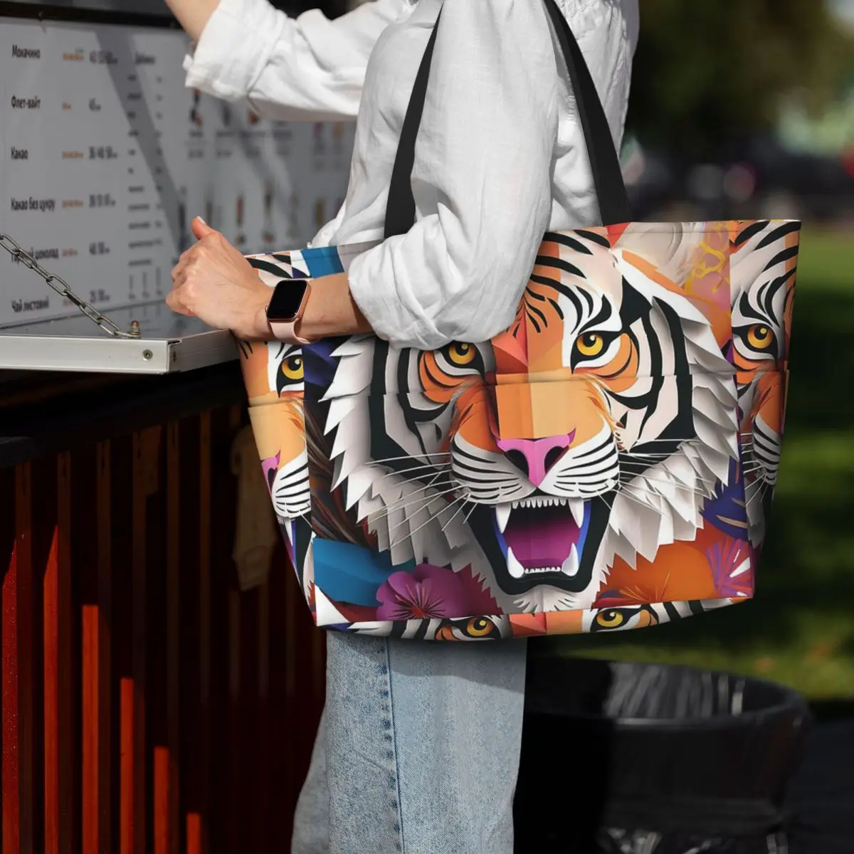 

Tiger Beach Tote Bag Sport Gym Yoga Duffle Large Tote Bag Women Travel Bag Fitness bag