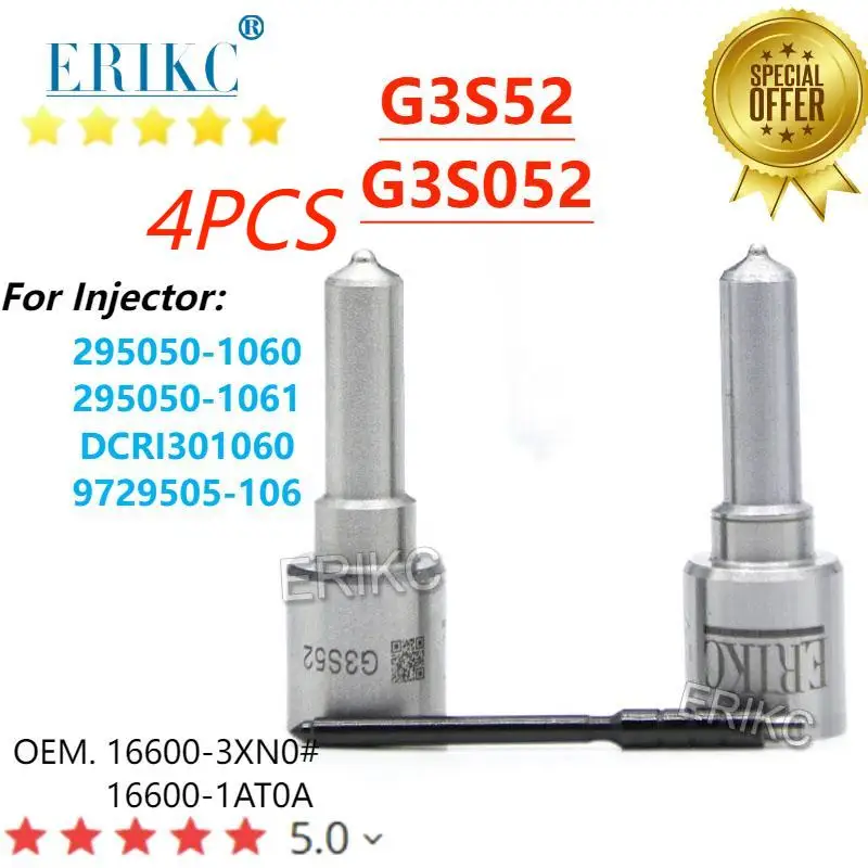 

4PC G3S052 Rail Pump Parts Injection Nozzle G3S52 Injector Nozzl FOR Car Nissan Navara YD25, D22, D23, D40 MK3, MK4 295050-1060