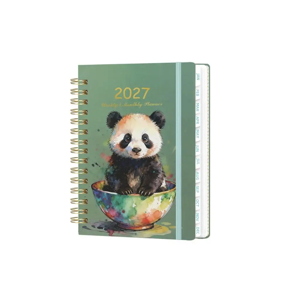 Portable Floral Pattern 2027 Schedule Book A5 To Do List Agenda Book Planner Reminder Textured PU Calendar Book Gift Giving