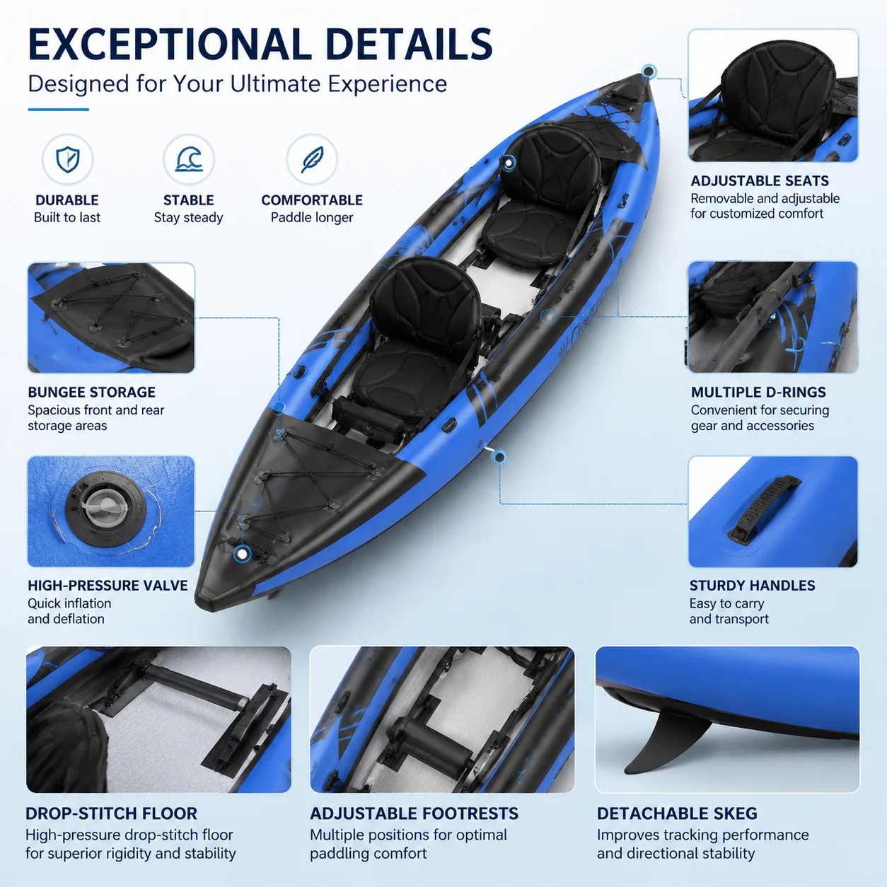 Outdoor Marine Inflatable Kaya - Inflatable Kayak 2 Person Drop Stitch review and price