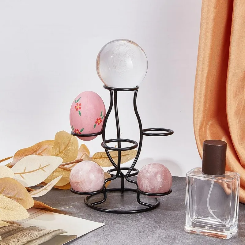 1 pc Crystal Ball Holders 7 Eggs Display Stand Black Iron Multi-Sphere Display Holder for Crystal Ball Sphere Globe Home Office