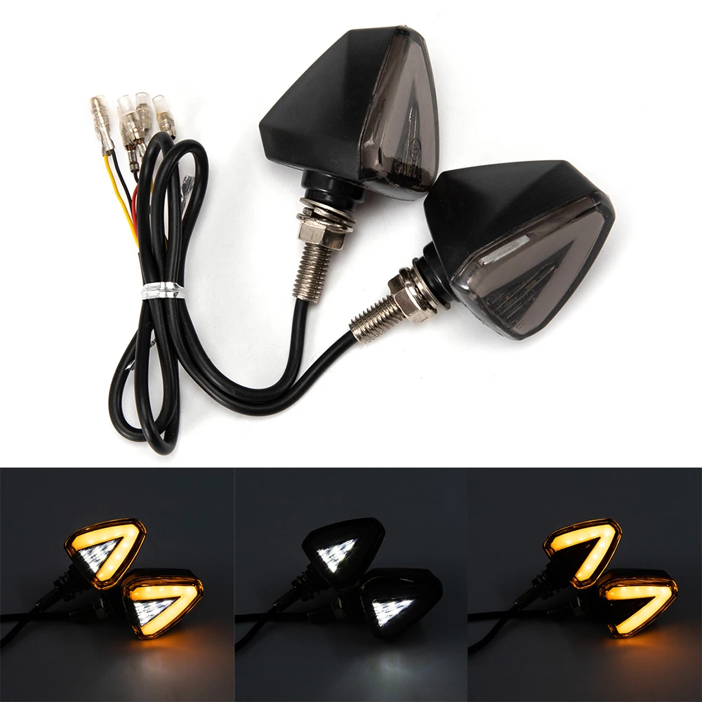 Directional Motorcycle LED Stereo Triangle Turn Signal Light Electric vehicle with Daytime Running Lights