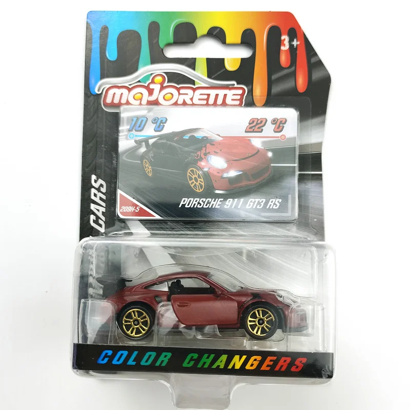 

Majorette Color Changers rwb 911 GT3 RS 1/64 Diecast Model Car Kids Toys Gift