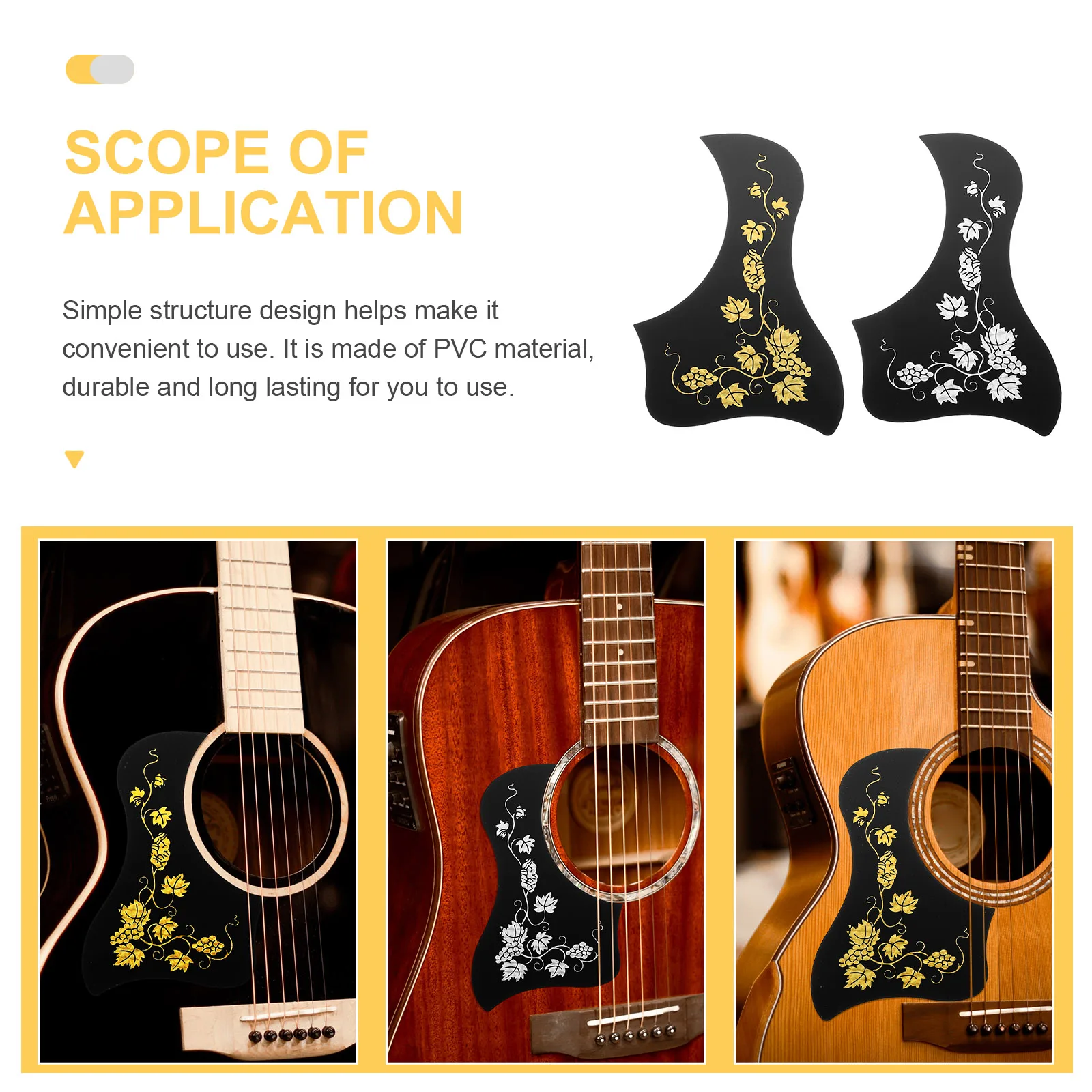 

2 Pcs Accessories Guitar Pickguard Travel Pvc Scratch Plate Acoustic Transparent