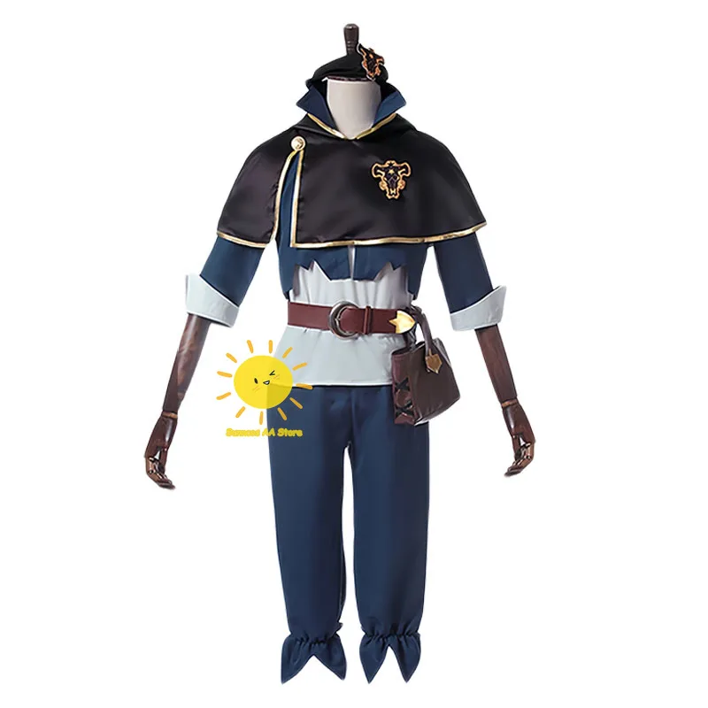 Anime Black Clover Cosplay Asta Cosplay Costumes Tops Pants Shawl Bag Headband Asta Suits Wig Halloween Carnival Cos Adult Men view 2