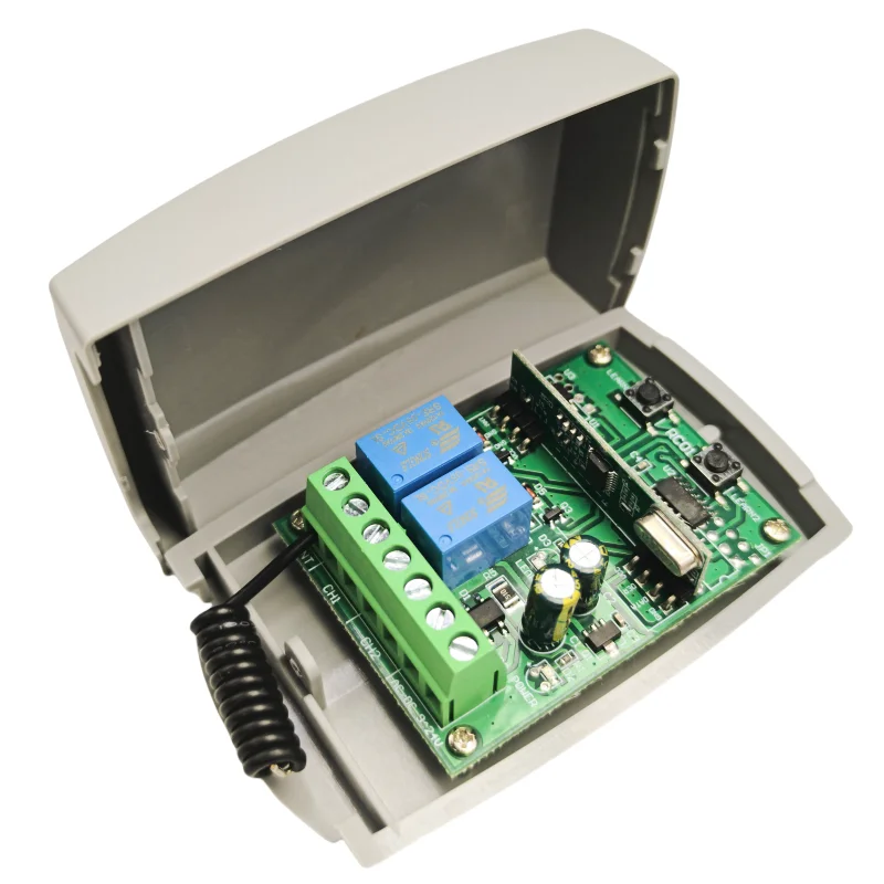 Universal 2-channel garage door receiver 433.92MHz, suitable for European rolling coding and fixed coding motor control