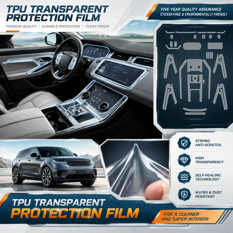 For Land Rover Range Rover Evoque 2020 2021 Central Control Screen Protector Transparent TPU Film Interior Dashboard Sticker