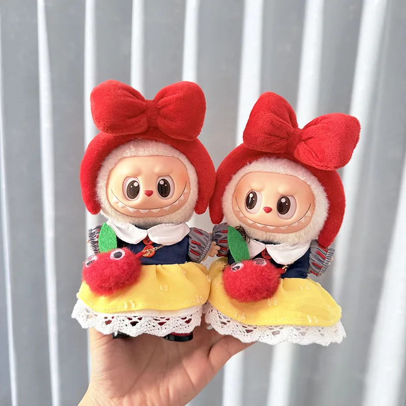 

Apple Princess Dress Set Simple Casual Set Suitable For 17cm Labubu/DIMOO Cute Doll Clothes Doll Pendant Clothes Decoration