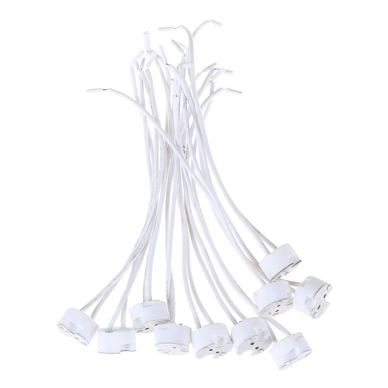 5-50PCS MR16 MR11 GU5.3 G4 Lamp Holder Bulb Base with Wire Ceramic Halogen Socket Pottery Connector 12V - 250V Led Light New JQ