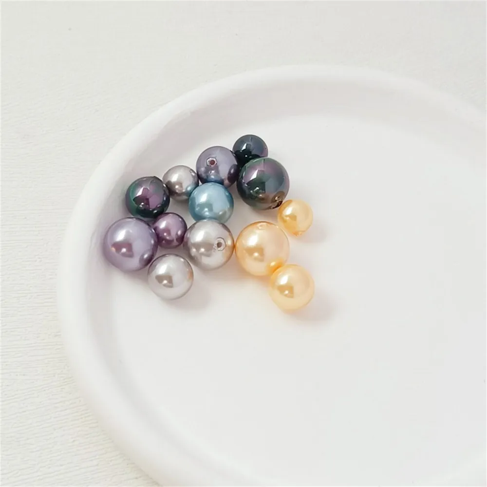 

Half-hole Shell Diy High-gloss Beaded Color-coated Imitation Pearl, Sticky Beaded Ear Stud, Inlaid Jewelry Accessories