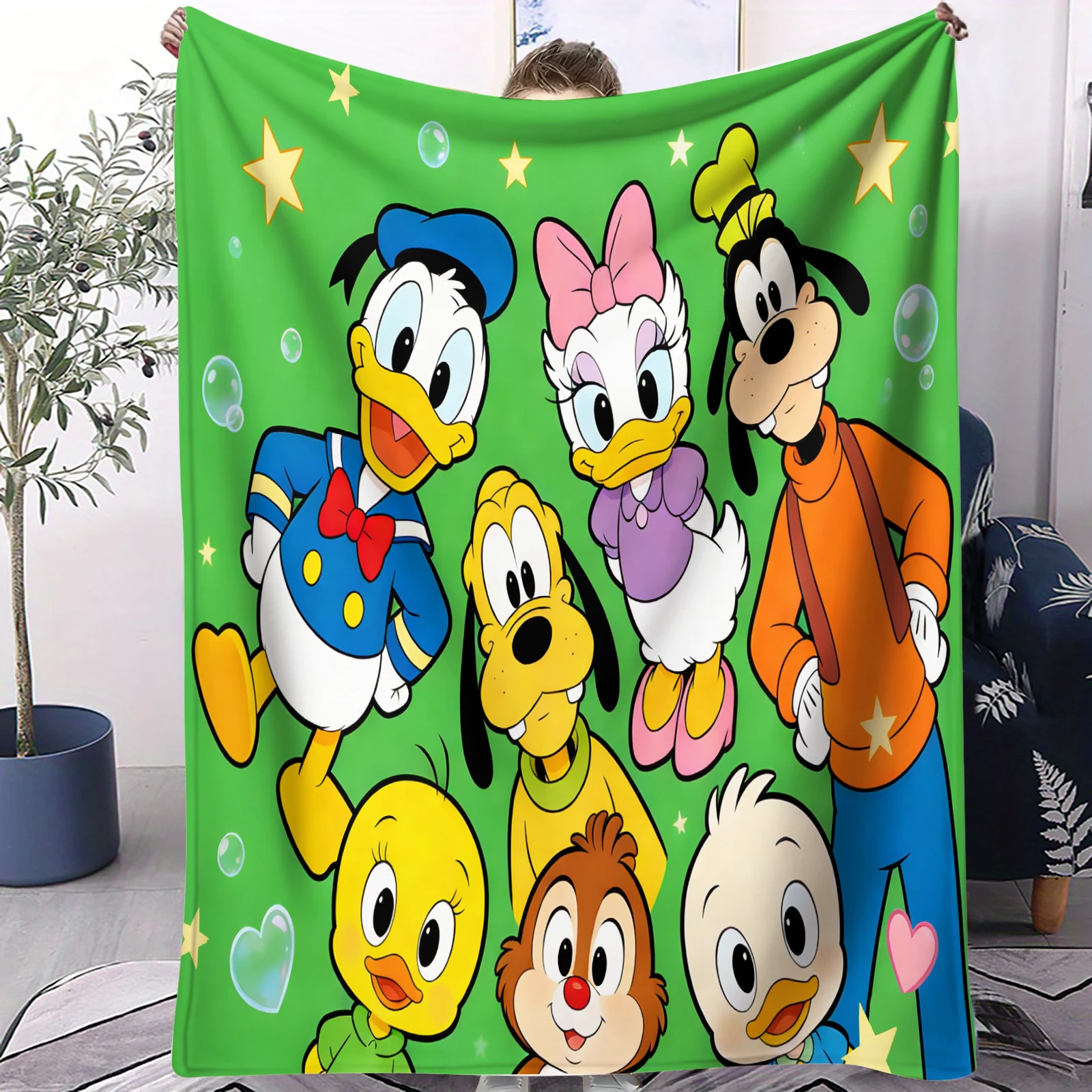 

Супермилый фланелевый плед с изображением Дональда Дака и его друзей, подходит для всех сезонов, идеально подходит для украшения дивана в гостиной.