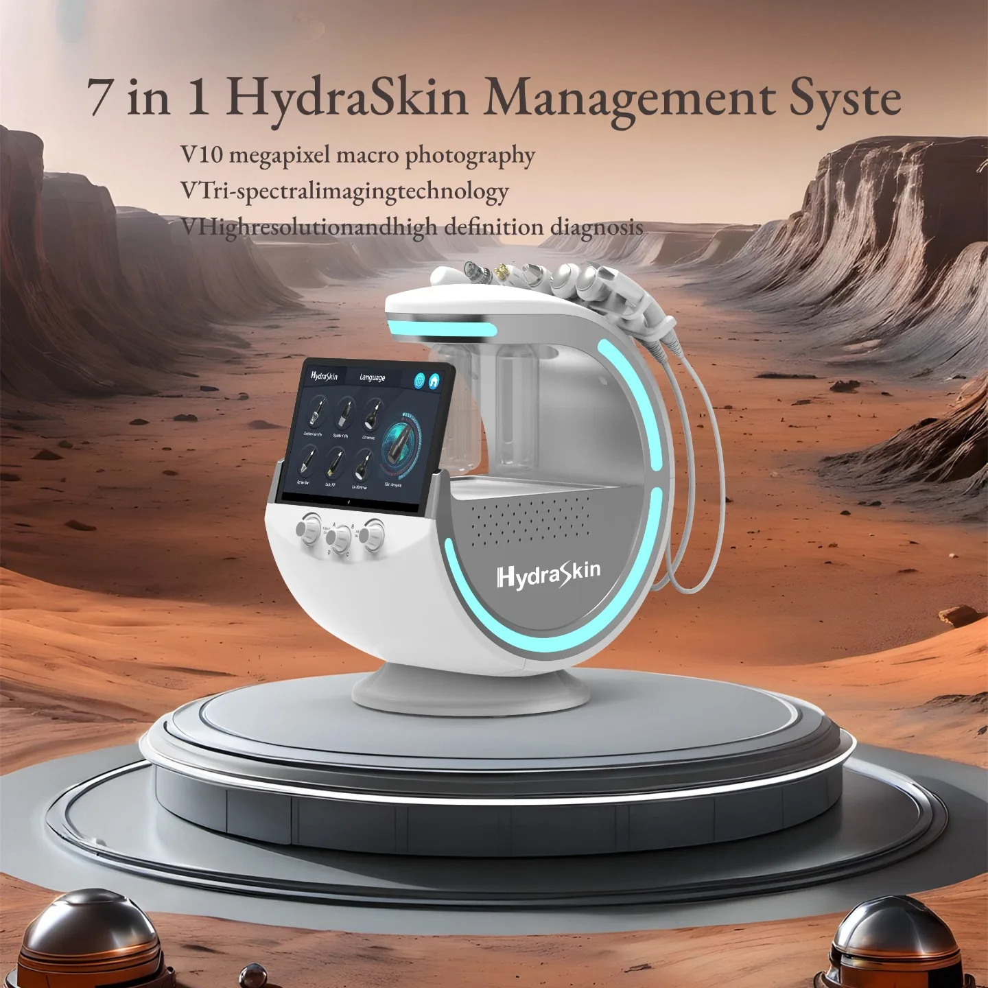 

Гидромашина для ухода за кожей лица 7-в1, ультразвуковое устройство для омоложения лица, дермабразия с гипербарическим кислородом для Deep Cleansin