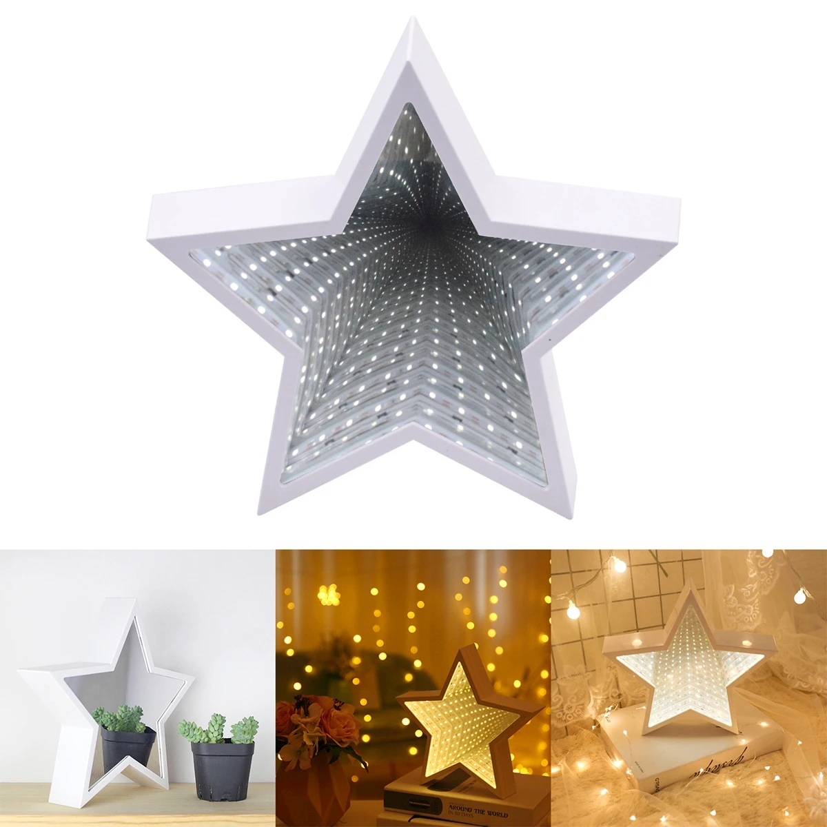 

Mirror Dreamy Bedroom Led Night Light Kids Tunnel Room 3D Tunnel Light Decor Wall Lamp Small Night Wall Lamp Lights