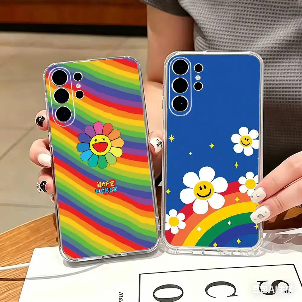 M-Murakamis Flowers T-Takashi  Phone Case For Samsung S25,S24,S21,S22,S21,S20,S10,S9Ultra,Plus,Fe,Lite Transparent Cover