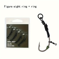 4PCS Carbon Steel Carp Fishing Kit Pre-Tied High-Strength Hooks for Freshwater Lake Pond Carp Fishing