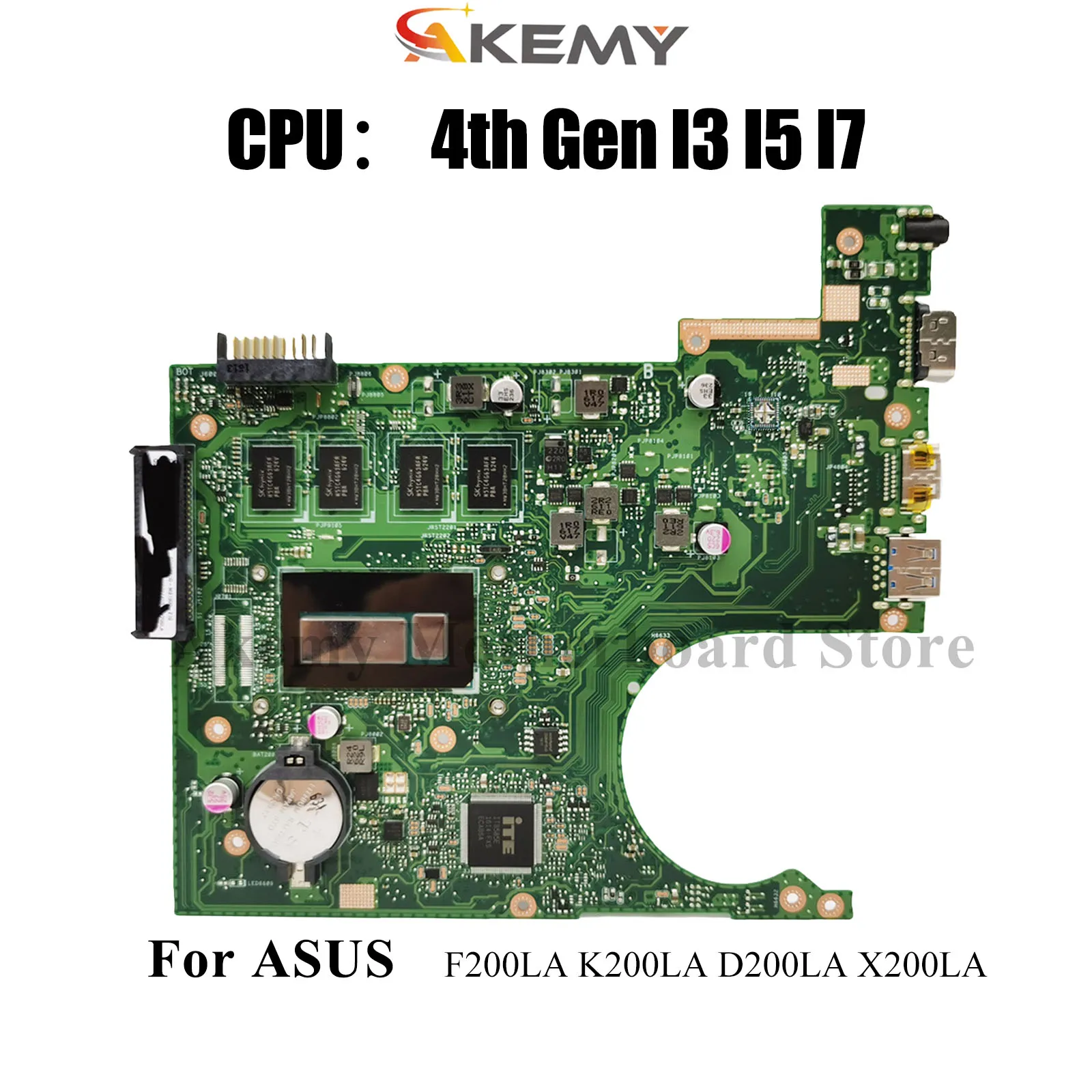 

X200LA Laptop Motherboard For ASUS VivoBook X200L K200LA F200LA D200LA X200LA Notebook Mainboard With I3 I5 I7 CPU 100% tests OK
