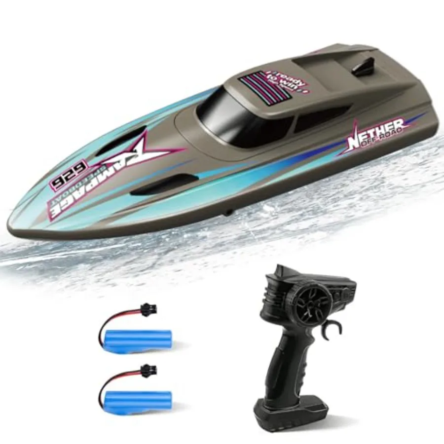 

Fast RC Boat for Adults: Brown ABS Plastic Self-Righting High-Speed 20KM/H Remote Control Racing Boat for Pool Lake, 2.4GHz, In
